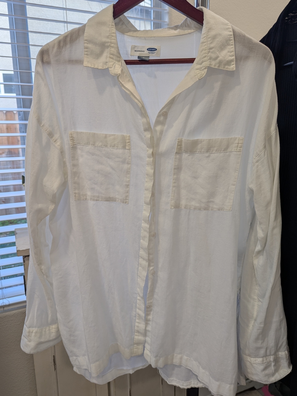 Old Navy Off-White Men's Button-Down Utility Shirt